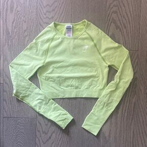 Gymshark Women's Lime Green Long Sleeve Top